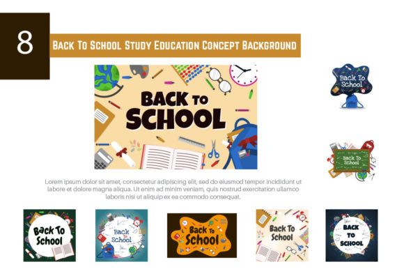 8 Back to School Study Education Concept Design Assets