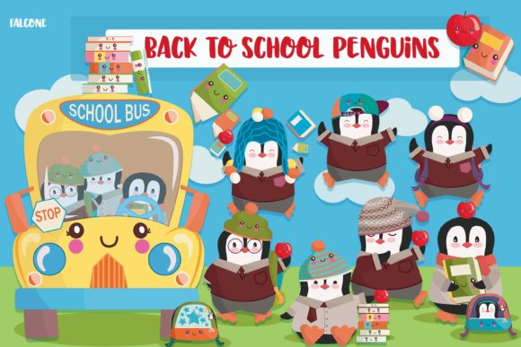 Back to School Clipart Penguins for Creative Projects