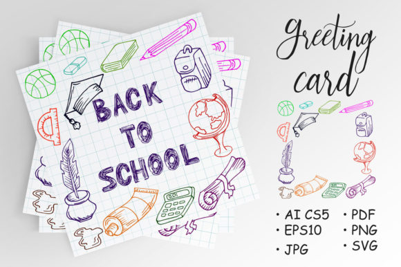 Back to School Drawing Colored Pens