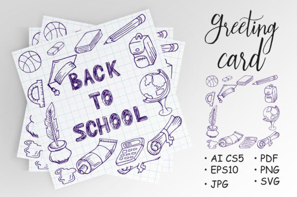 Back to School. Drawing with a Pen: Hand-Drawn Typography