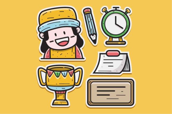 Back to School Kawaii Doodle Sticker