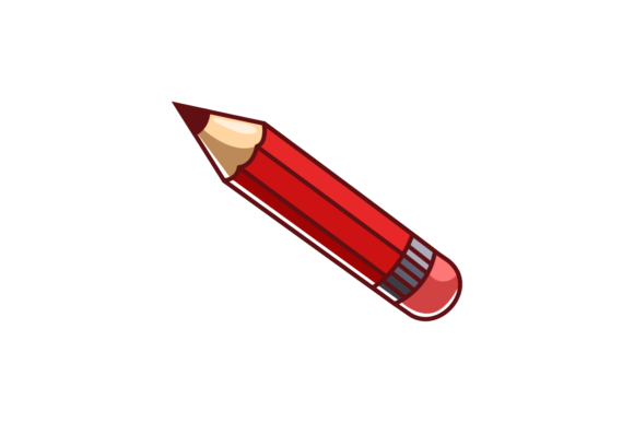Back to School Pencil Red Color