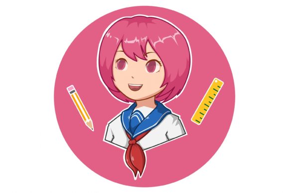 Cute Girl Back to School Illustration