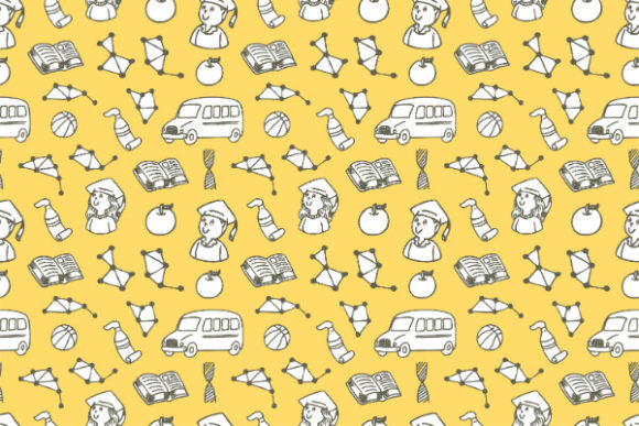 Hand Drawn Back to School Seamless Pattern Art