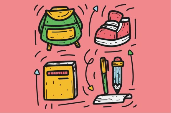 Kawaii Cartoon Doodle Back to School