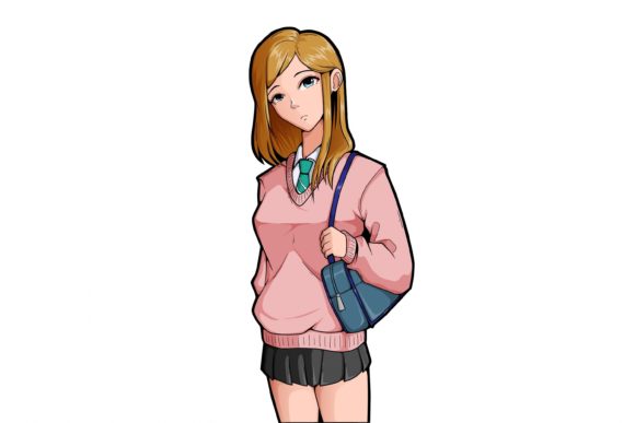 Yellow Hair Girl Back to School Vector Graphics for Creators